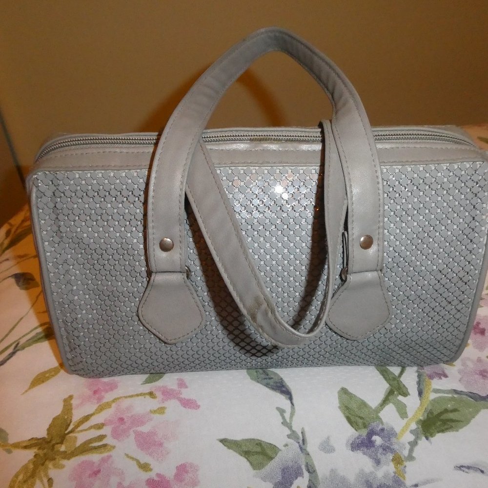 VNT Whiting Davis Leather Trim Satchel Handbag!